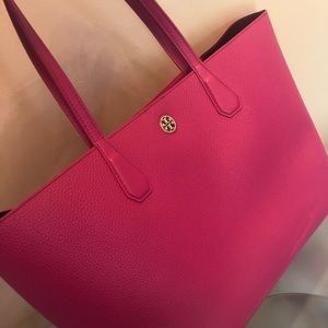 Tory Burch Pink Perry Leather Tote